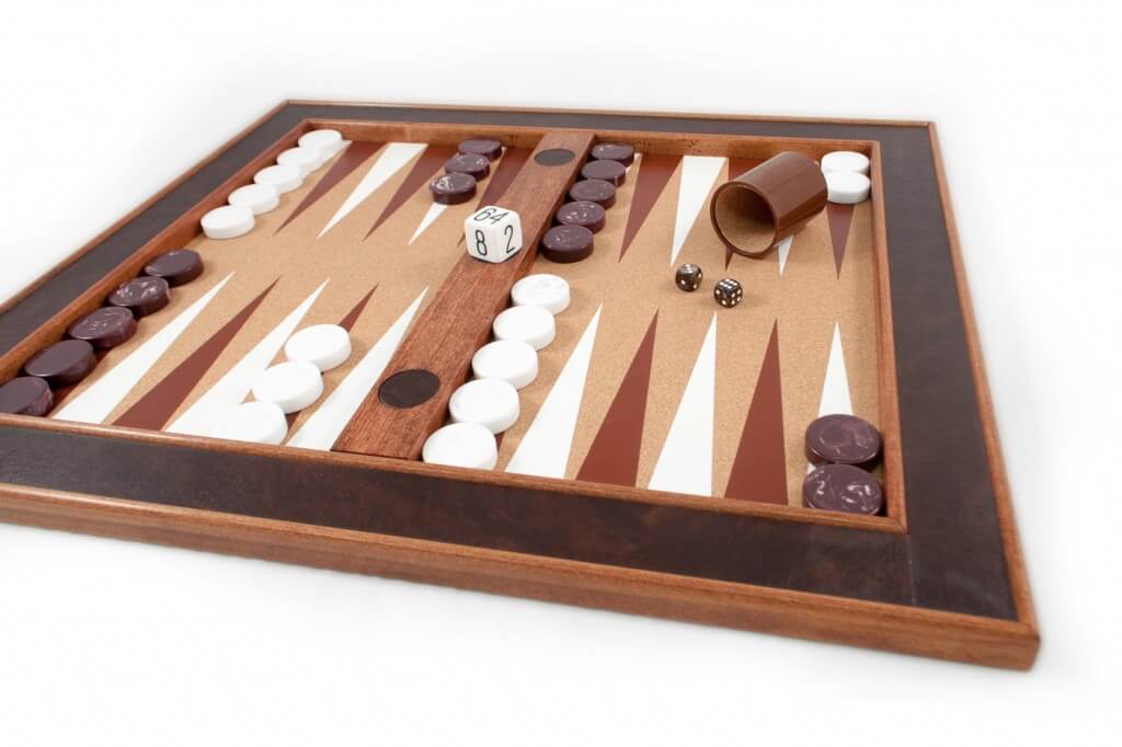 Brown & White Tabletop Backgammon Set - Blatt Billiards