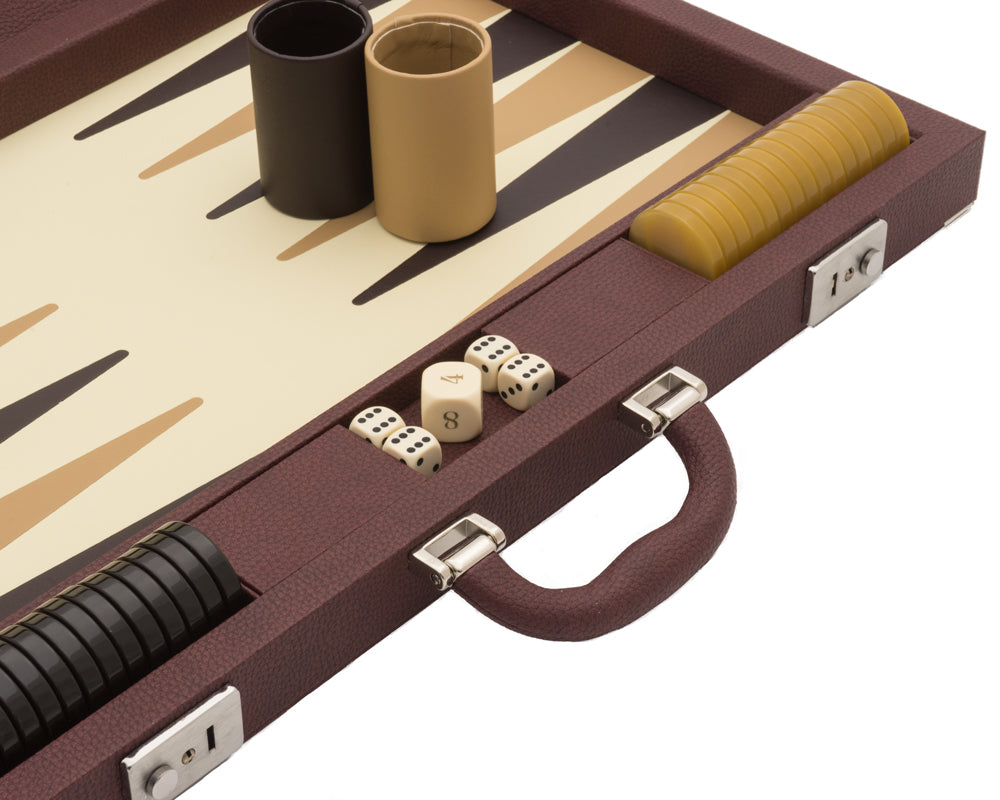 Brown Backgammon Pro Leatherette Set - Blatt Billiards